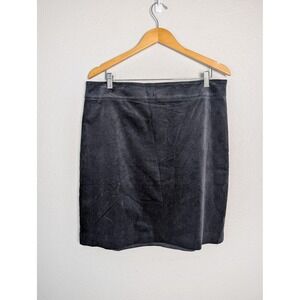 Talbots Skirt Womens 14 Black Velvet Pencil Lined Knee Length Career Work Office